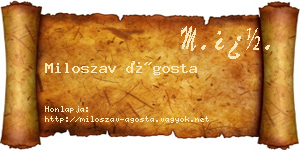 Miloszav Ágosta névjegykártya